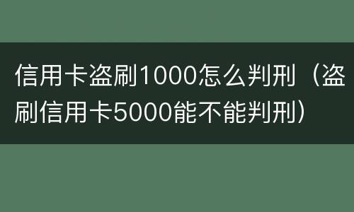 信用卡盗刷1000怎么判刑（盗刷信用卡5000能不能判刑）