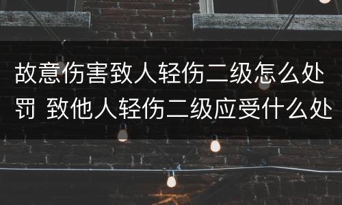 故意伤害致人轻伤二级怎么处罚 致他人轻伤二级应受什么处罚
