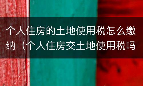 个人住房的土地使用税怎么缴纳（个人住房交土地使用税吗）