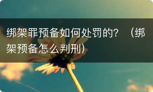 绑架罪预备如何处罚的？（绑架预备怎么判刑）