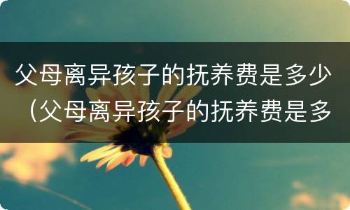 父母离异孩子的抚养费是多少（父母离异孩子的抚养费是多少钱）