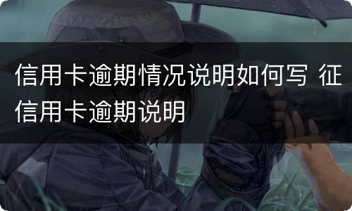 信用卡逾期情况说明如何写 征信用卡逾期说明