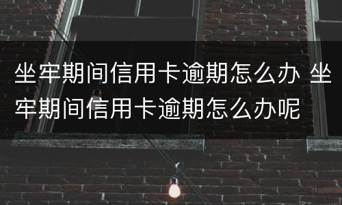坐牢期间信用卡逾期怎么办 坐牢期间信用卡逾期怎么办呢