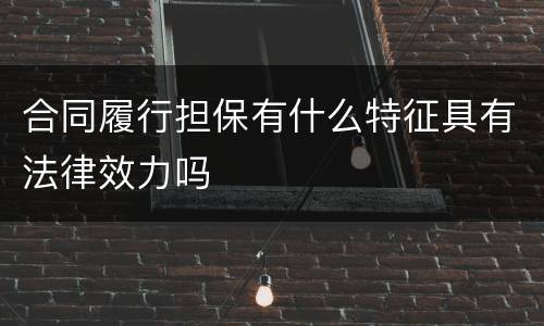 合同履行担保有什么特征具有法律效力吗