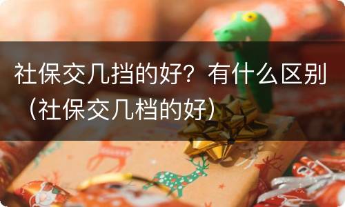 社保交几挡的好？有什么区别（社保交几档的好）