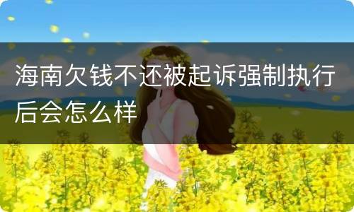 海南欠钱不还被起诉强制执行后会怎么样