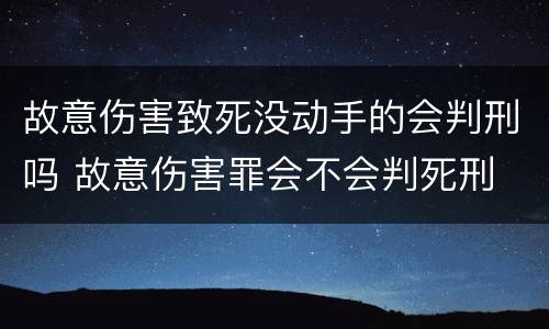 故意伤害致死没动手的会判刑吗 故意伤害罪会不会判死刑