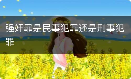 强奸罪是民事犯罪还是刑事犯罪