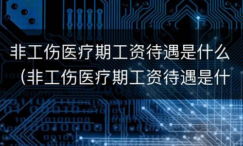 非工伤医疗期工资待遇是什么（非工伤医疗期工资待遇是什么时候发）