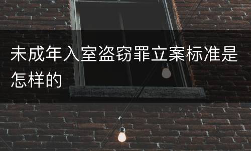 未成年入室盗窃罪立案标准是怎样的