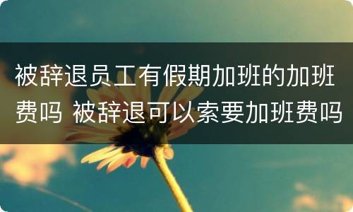 被辞退员工有假期加班的加班费吗 被辞退可以索要加班费吗