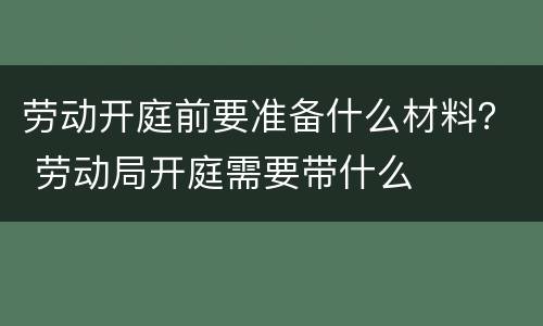 劳动开庭前要准备什么材料？ 劳动局开庭需要带什么