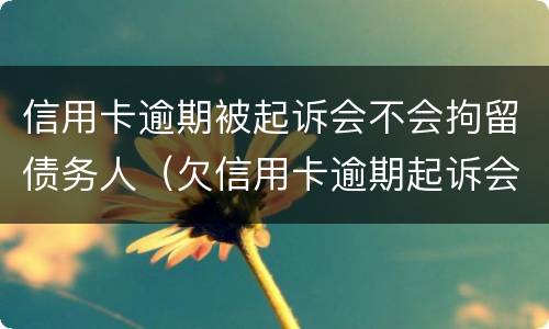 信用卡逾期被起诉会不会拘留债务人（欠信用卡逾期起诉会拘留吗）