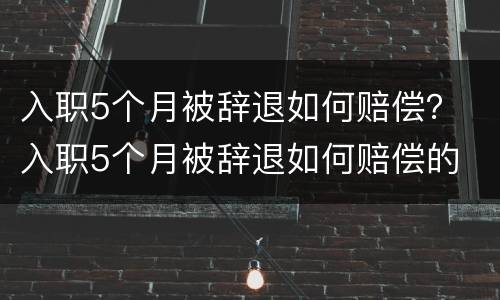 入职5个月被辞退如何赔偿？ 入职5个月被辞退如何赔偿的