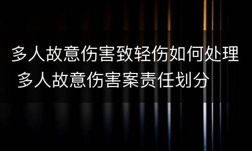 多人故意伤害致轻伤如何处理 多人故意伤害案责任划分