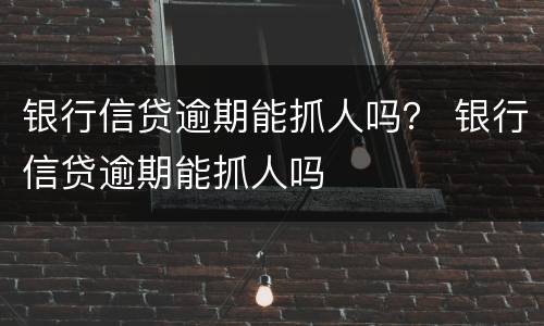 银行信贷逾期能抓人吗？ 银行信贷逾期能抓人吗