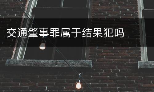 交通肇事罪属于结果犯吗