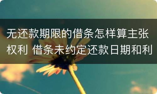 无还款期限的借条怎样算主张权利 借条未约定还款日期和利息