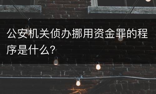 公安机关侦办挪用资金罪的程序是什么？