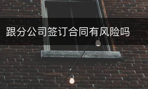 跟分公司签订合同有风险吗