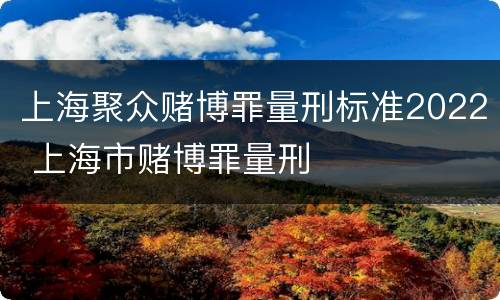 上海聚众赌博罪量刑标准2022 上海市赌博罪量刑