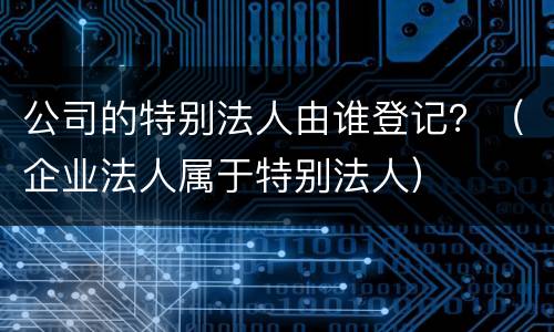 公司的特别法人由谁登记？（企业法人属于特别法人）