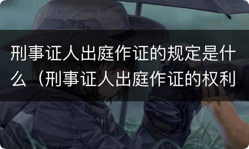 刑事证人出庭作证的规定是什么（刑事证人出庭作证的权利和义务）