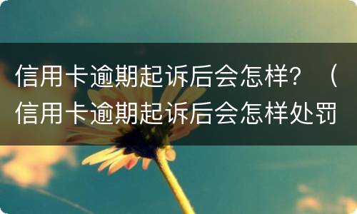 信用卡逾期起诉后会怎样？（信用卡逾期起诉后会怎样处罚）