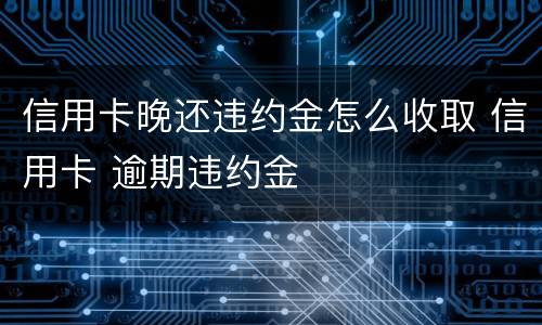 信用卡晚还违约金怎么收取 信用卡 逾期违约金