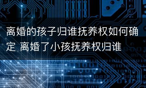 离婚的孩子归谁抚养权如何确定 离婚了小孩抚养权归谁