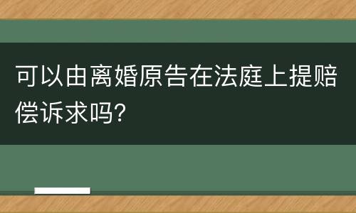可以由离婚原告在法庭上提赔偿诉求吗？