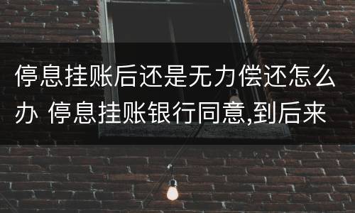 停息挂账后还是无力偿还怎么办 停息挂账银行同意,到后来又无力还会怎样