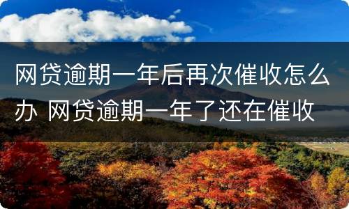 网贷逾期一年后再次催收怎么办 网贷逾期一年了还在催收