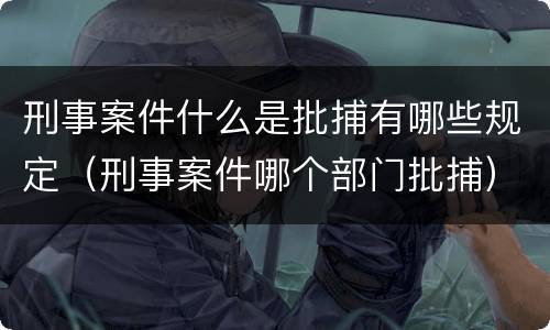 刑事案件什么是批捕有哪些规定（刑事案件哪个部门批捕）