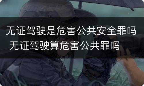 无证驾驶是危害公共安全罪吗 无证驾驶算危害公共罪吗