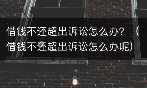 借钱不还超出诉讼怎么办？（借钱不还超出诉讼怎么办呢）