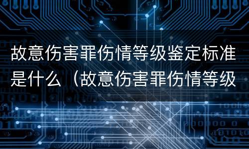故意伤害罪伤情等级鉴定标准是什么（故意伤害罪伤情等级鉴定标准是什么意思）