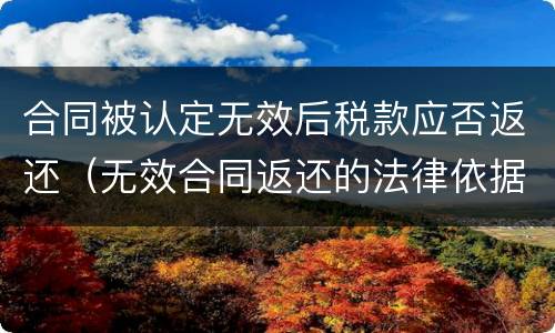 合同被认定无效后税款应否返还（无效合同返还的法律依据）
