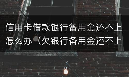 信用卡借款银行备用金还不上怎么办（欠银行备用金还不上怎么办）