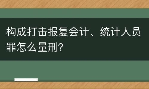 构成打击报复会计、统计人员罪怎么量刑？