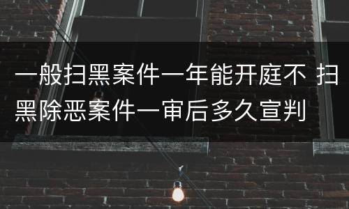一般扫黑案件一年能开庭不 扫黑除恶案件一审后多久宣判