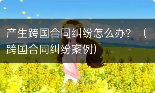 产生跨国合同纠纷怎么办？（跨国合同纠纷案例）