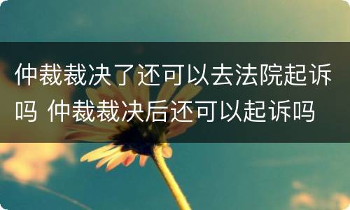 仲裁裁决了还可以去法院起诉吗 仲裁裁决后还可以起诉吗