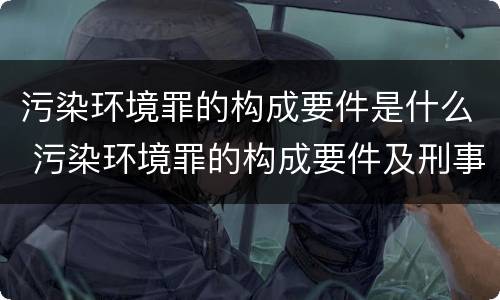 污染环境罪的构成要件是什么 污染环境罪的构成要件及刑事责任