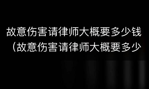 故意伤害请律师大概要多少钱（故意伤害请律师大概要多少钱一次）