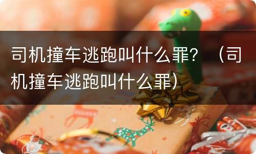 司机撞车逃跑叫什么罪？（司机撞车逃跑叫什么罪）