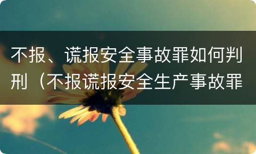 不报、谎报安全事故罪如何判刑（不报谎报安全生产事故罪）