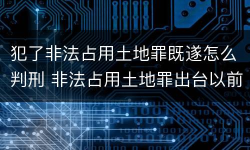 犯了非法占用土地罪既遂怎么判刑 非法占用土地罪出台以前的怎么处理