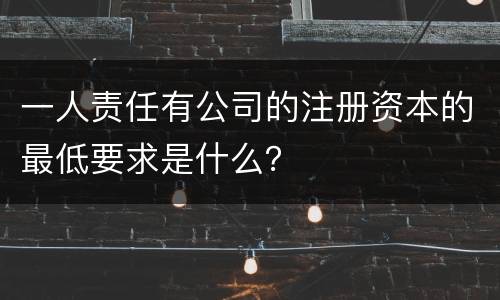 一人责任有公司的注册资本的最低要求是什么？