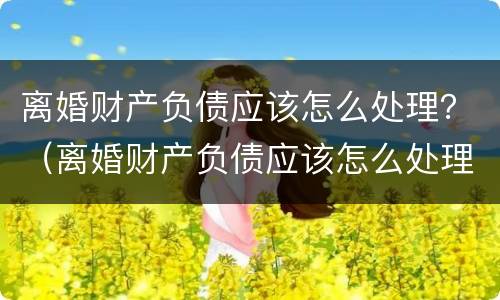 离婚财产负债应该怎么处理？（离婚财产负债应该怎么处理好）